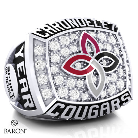 Carondelet Cougars Athletic Ring - 800 Series (Durilium/Silver/10Kt White Gold) - Design 2.1