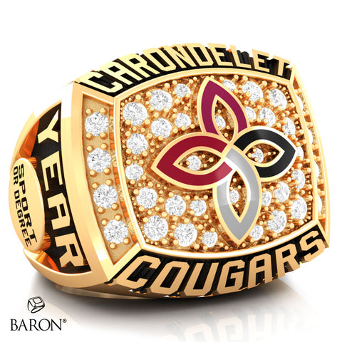 Carondelet Cougars Athletic Ring - 800 Series (Gold Durilium/10KT Yellow Gold) - Design 2.2