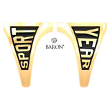 Carondelet Cougars Athletic Shield Signet Class Ring (Gold Durlium, 10kt Yellow Gold) - Design 3.2