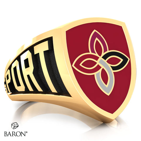 Carondelet Cougars Athletic Shield Signet Class Ring (Gold Durlium, 10kt Yellow Gold) - Design 3.2