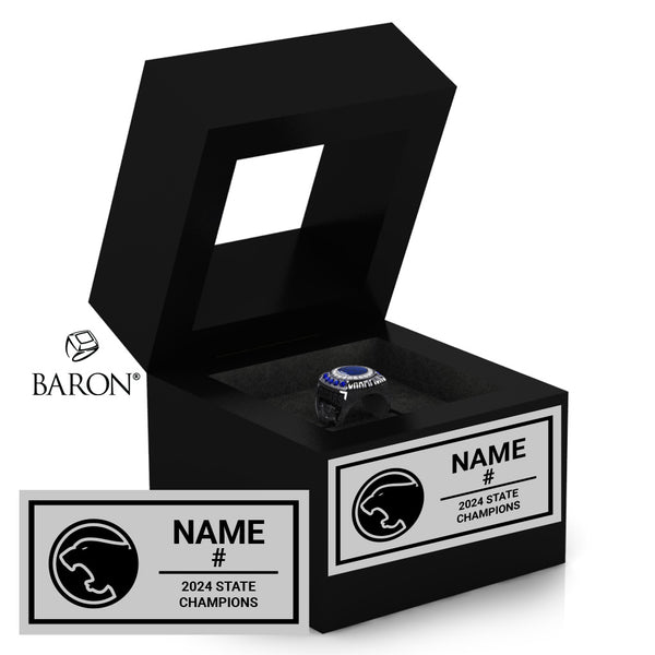 Aberdeen Cougars Girls Hockey 2024 Championship Black Window Ring Box