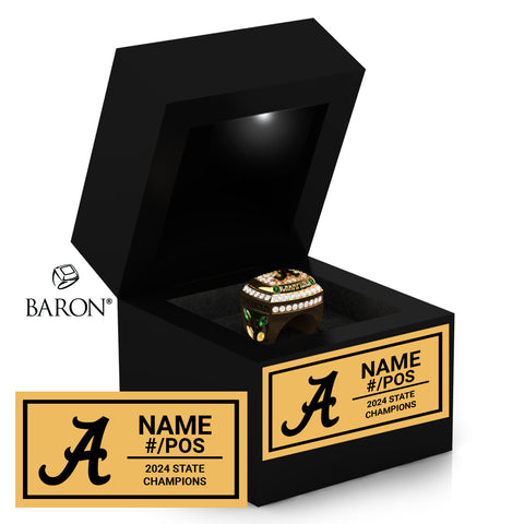 Adrian High School Football 2024 Championship Black LED Ring Box