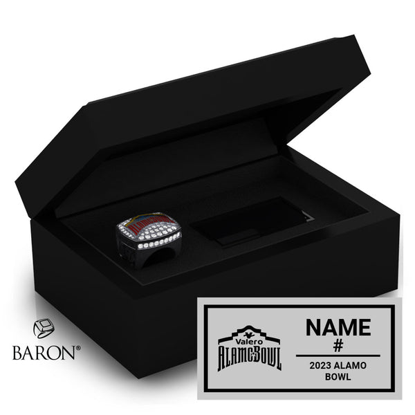 Alamo Bowl Officials Football 2023 Championship Black Standard Window Ring Box