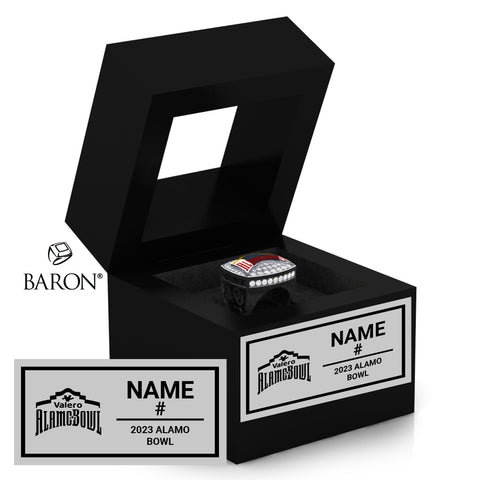 Alamo Bowl Officials Football 2023 Championship Black Window Ring Box