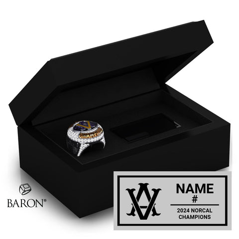 Amador Valley High School Football 2024 Championship Black Standard Window Ring Box
