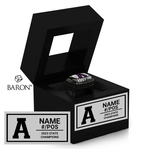 Anacortes High School Football 2023 Championship Black Window Ring Box