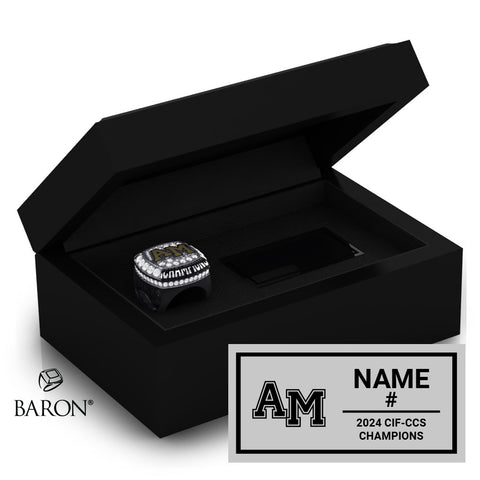 Archbishop Mitty Baseball 2024 Championship Black Standard Window Ring Box