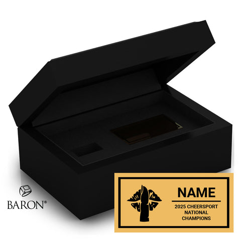 Aspire Cheer Academy Gossip 2025 Championship Black Standard Window Ring Box