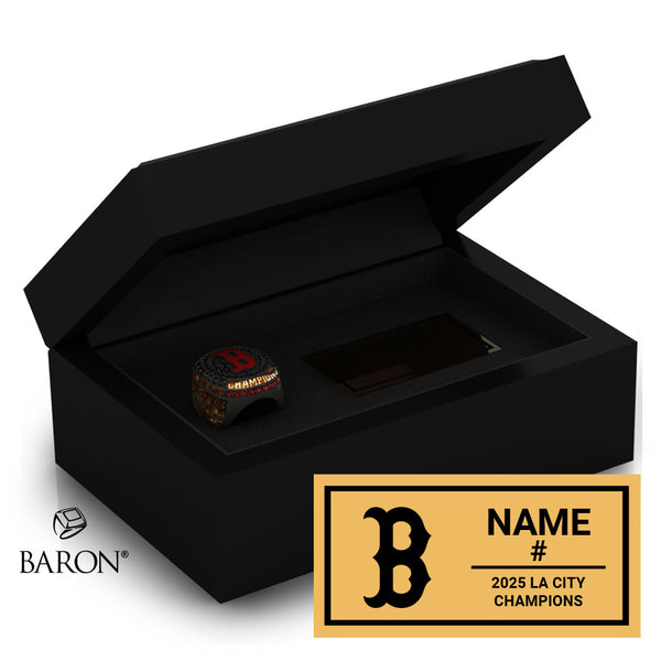 Banning High School Girls Soccer 2025 Championship Black Standard Window Ring Box
