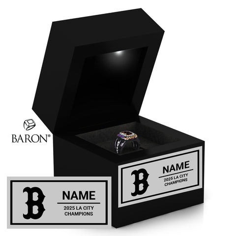 Bell High School Cheer 2025 Championship Black LED Ring Box