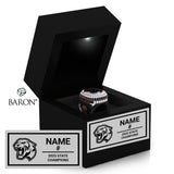 Benton High School Boys Basketball 2025 Championship Black LED Ring Box