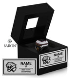 Benton High School Boys Basketball 2025 Championship Black Window Ring Box