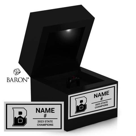Bernards Softball 2023 Championship Black LED Ring Box
