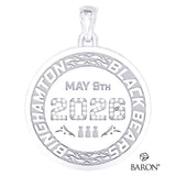 Binghamton Black Bears Fan Ring Top Pendant