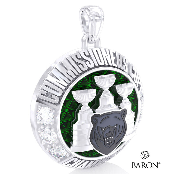 Binghamton Black Bears Fan Ring Top Pendant