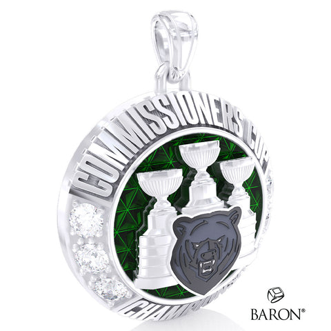 Binghamton Black Bears Fan Ring Top Pendant