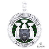 Binghamton Black Bears Fan Ring Top Pendant
