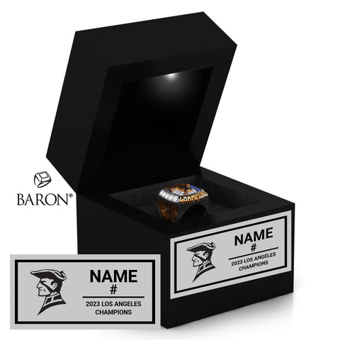 Birmingham Patriots Boys Soccer 2023  Championship Black LED Ring Box