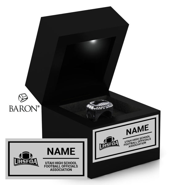 Utah High School Football Officials Association Championship Black LED Ring Box