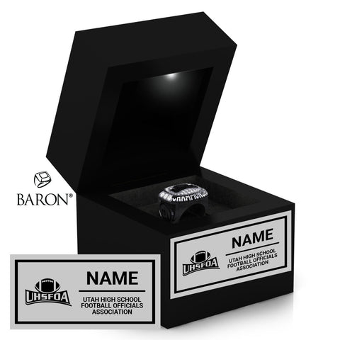Utah High School Football Officials Association Championship Black LED Ring Box