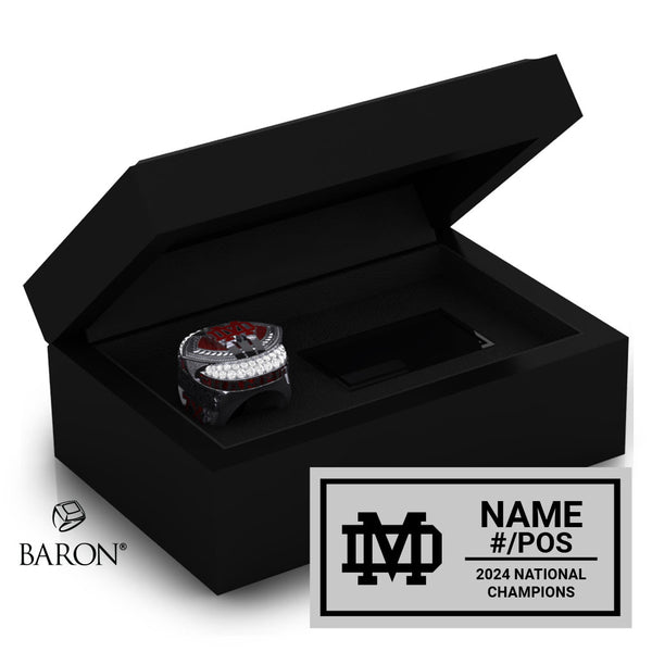 Mater Dei Football 2024 Tier 2 Championship Black Standard Window Ring Box