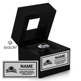 Utah High School Football Officials Association Championship Black Window Ring Box