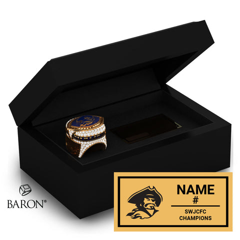 Blinn College Football 1987 Championship Black Standard Window Ring Box
