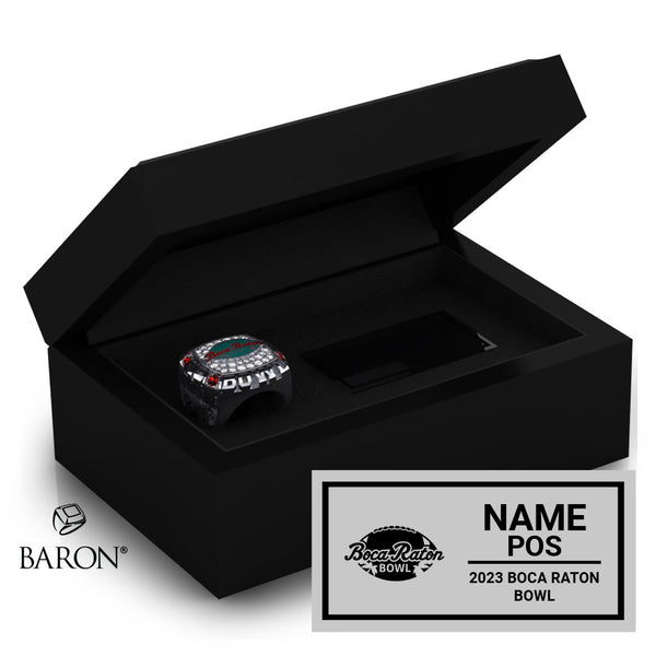 Boca Raton Bowl Officials 2023 Championship Black Standard Window Ring Box