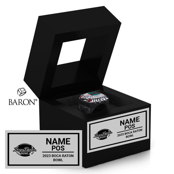 Boca Raton Bowl Officials 2023 Championship Black Window Ring Box