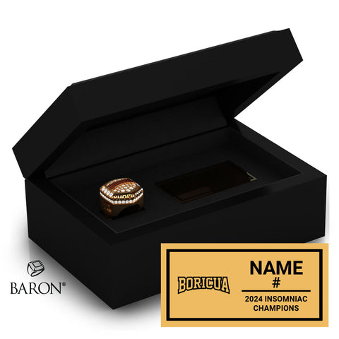 Boricua Softball 2024 Championship Black Standard Window Ring Box