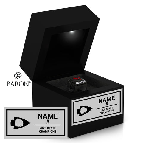 Bridgeport High School Basketball 2025 Championship Black LED Ring Box