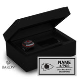 Bridgeport High School Football 2024 Championship Black Standard Window Ring Box