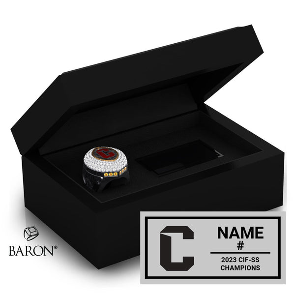 California School for the Deaf in Riverside Football 2023 Championship Black Standard Window Ring Box