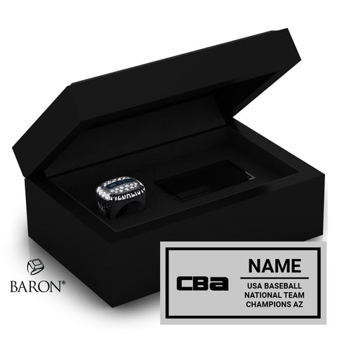 CBA Victus Baseball 2025 Championship Black Standard Window Ring Box