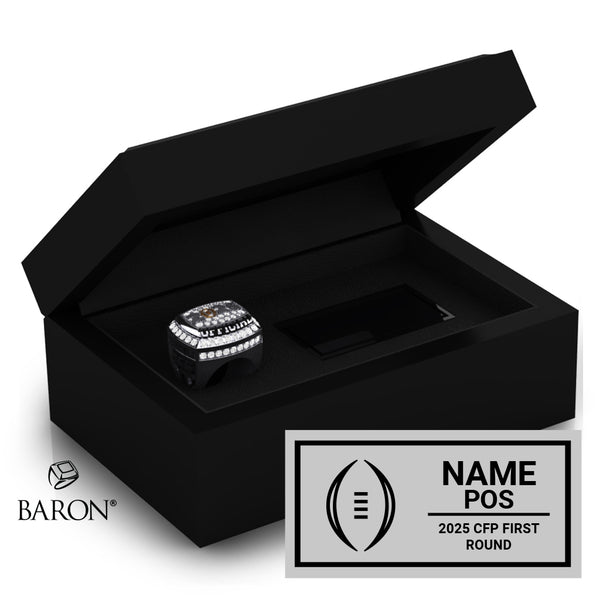 CFP Officials Football 2024 First Round Championship Black Standard Window Ring Box D2.3