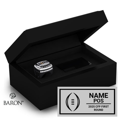 CFP Officials Football 2024 First Round Championship Black Standard Window Ring Box D2.3