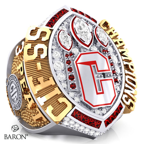 California School for the Deaf in Riverside Football 2024 Championship Ring - Design 1.5