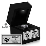 Canoga Park High School Boys Soccer 2025 Championship Black LED Ring Box