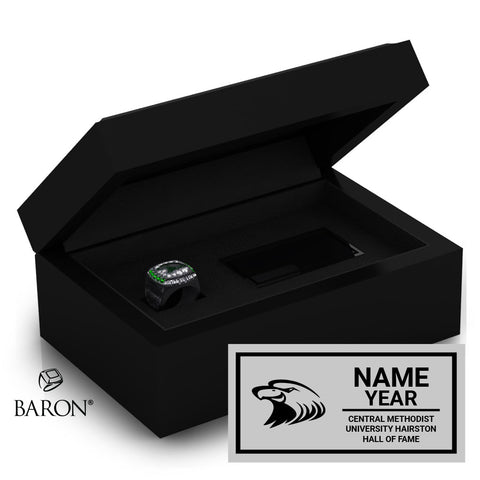 Central Methodist University Hairston Hall of Fame Championship Black Standard Window Ring Box