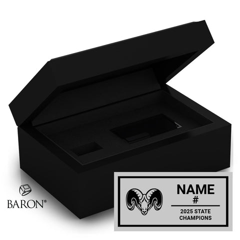 Cheshire Rams Softball 2025 Championship Black Standard Window Ring Box