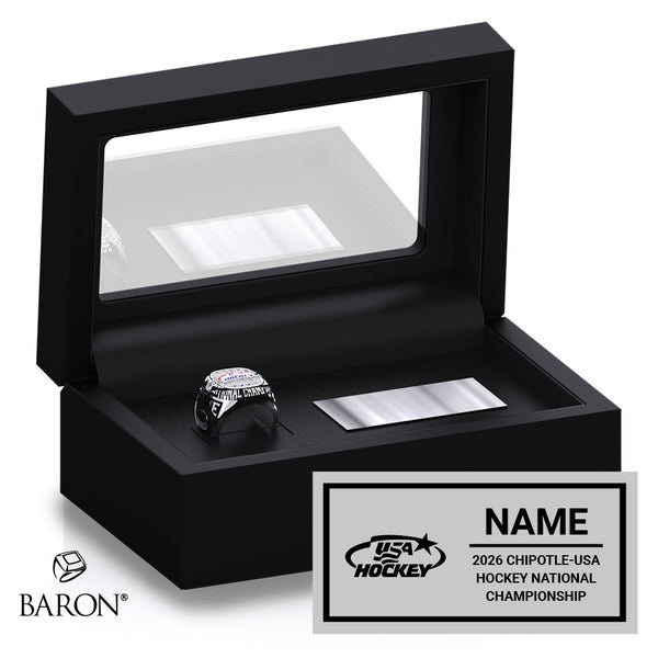 Chipotle-USA Hockey National Championship Commemorative Black Standard Window Ring Box
