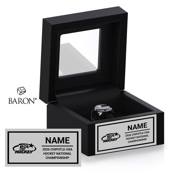 Chipotle-USA Hockey National Championship Commemorative Black Window Ring Box