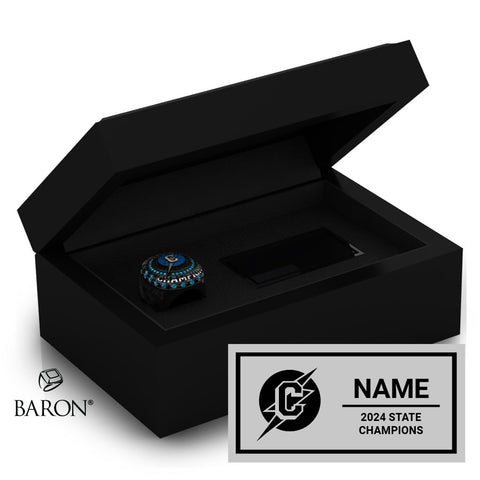 Cleveland High School Girls Wrestling 2024 Championship Black Standard Window Ring Box