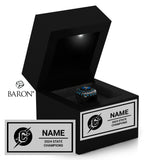 Cleveland High School Girls Wrestling 2024 Championship Black LED Ring Box