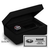 Clovis West Cheer 2025 Championship Black Standard Window Ring Box