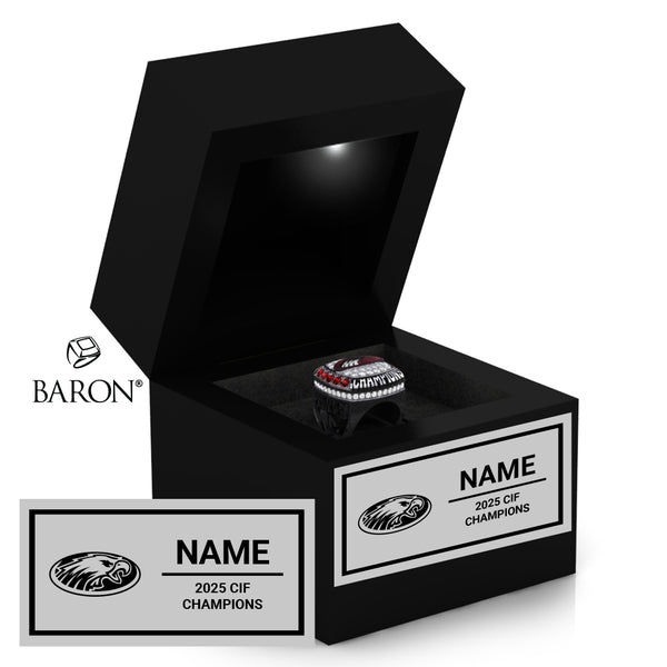 Clovis West Cheer 2025 Championship Black LED Ring Box