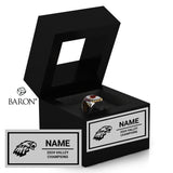 Clovis West Cheer 2023 Championship Black Window Ring Box