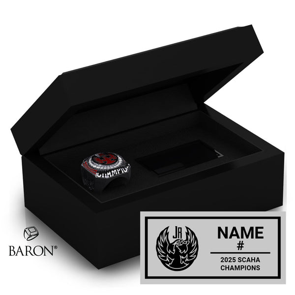 Coachella Valley Jr Firebirds Hockey 2025 Championship Black Standard Window Ring Box