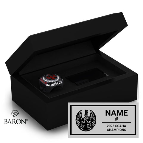 Coachella Valley Jr Firebirds Hockey 2025 Championship Black Standard Window Ring Box