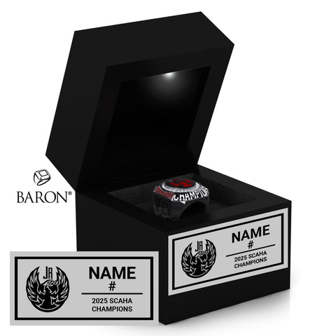 Coachella Valley Jr Firebirds Hockey 2025 Championship Black LED Ring Box